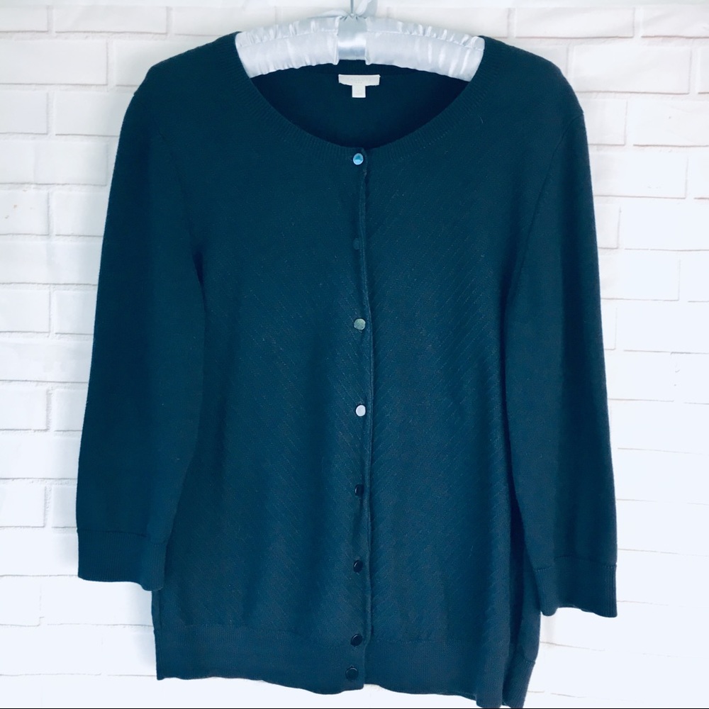 Talbots navy cotton cardigan size large